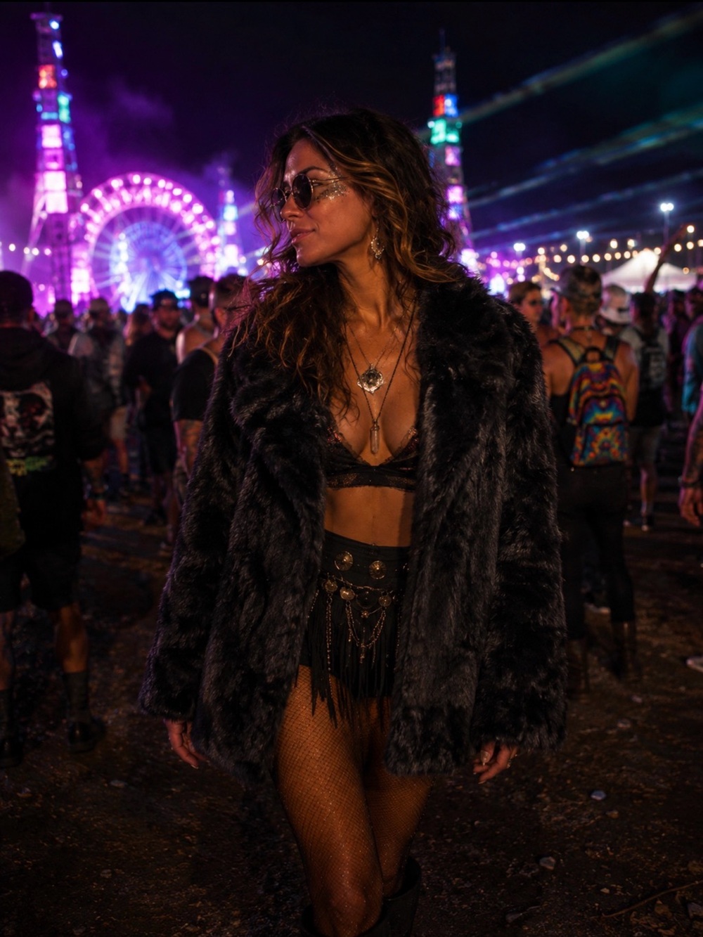Divided Black Faux Fur Teddy Jacket - Plush Festival Coat
